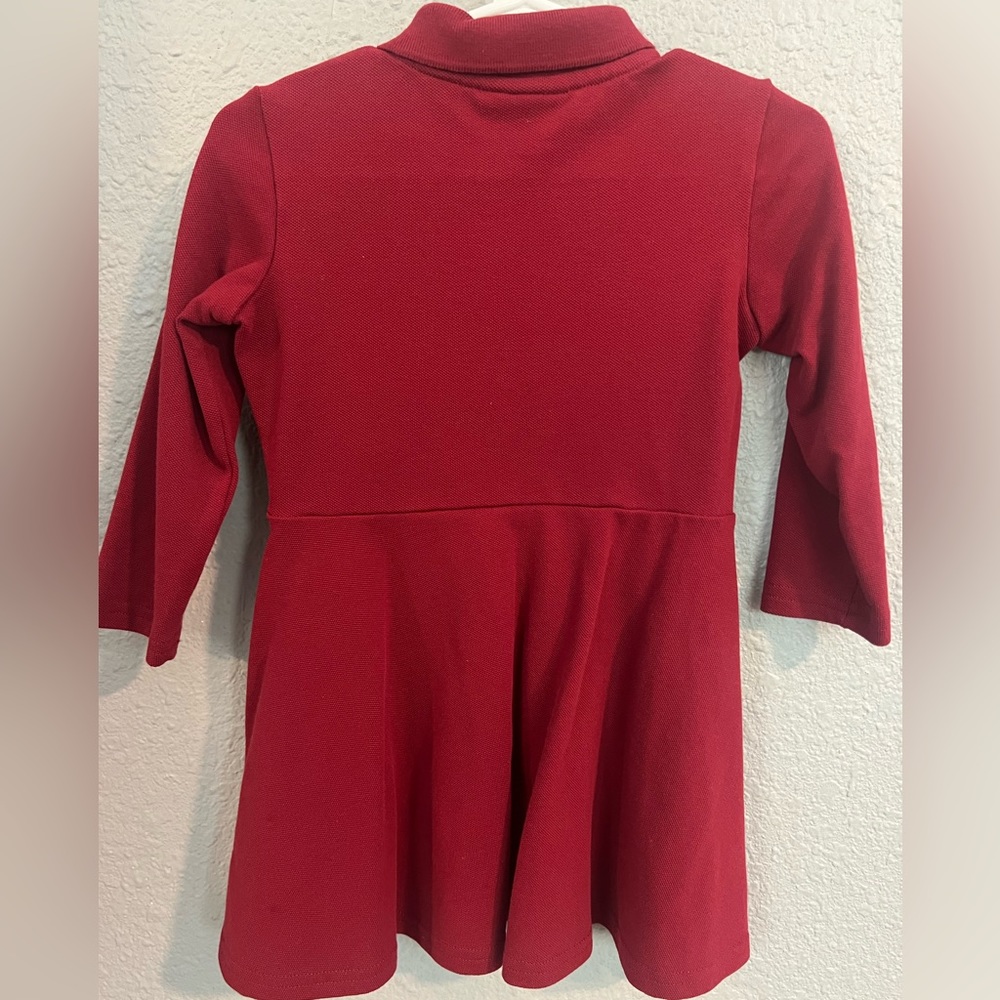 EUC Lacoste Kids' Piqué Red Polo Dress - Picture 2 of 6